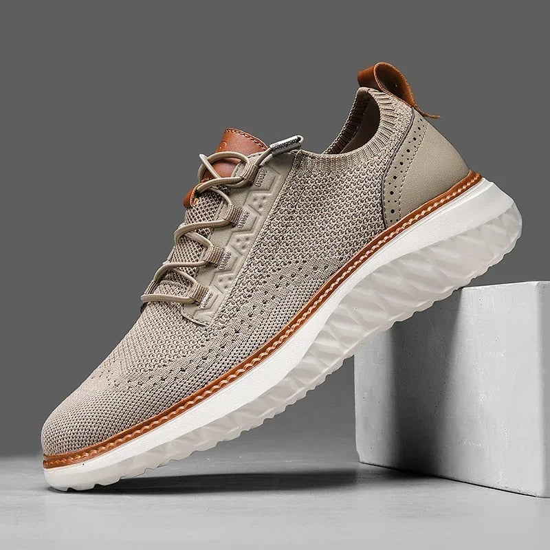 Men's Breathable Knit Casual Sneakers with Premium Accents