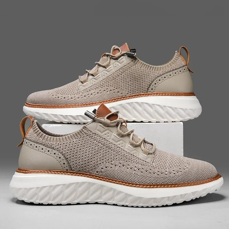 Men's Breathable Knit Casual Sneakers with Premium Accents