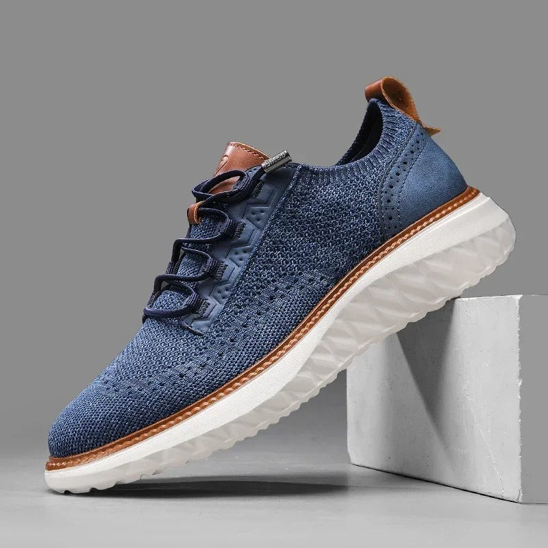 Men's Breathable Knit Casual Sneakers with Premium Accents