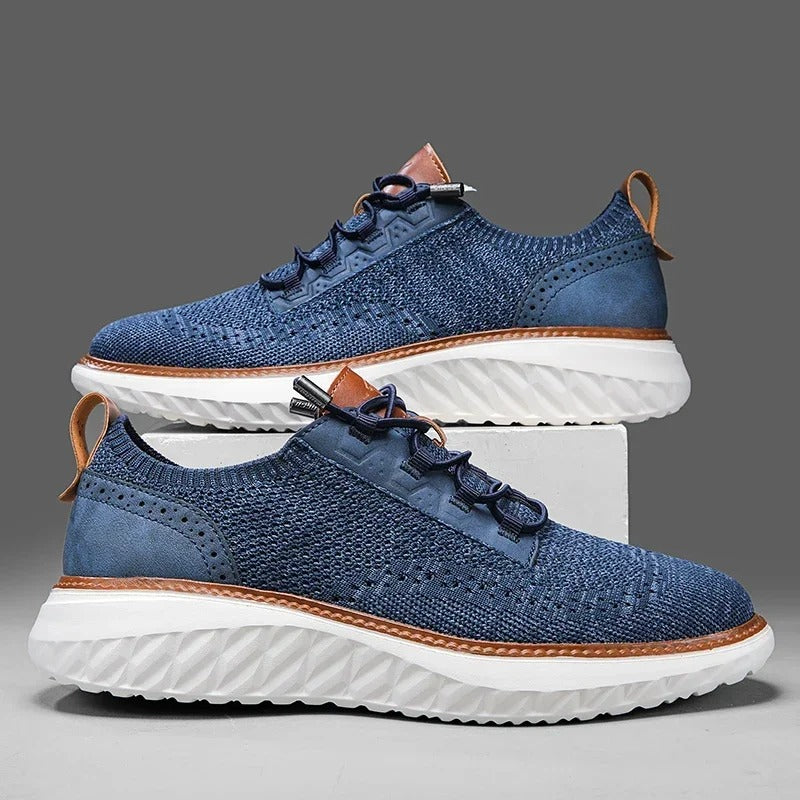 Men's Breathable Knit Casual Sneakers with Premium Accents