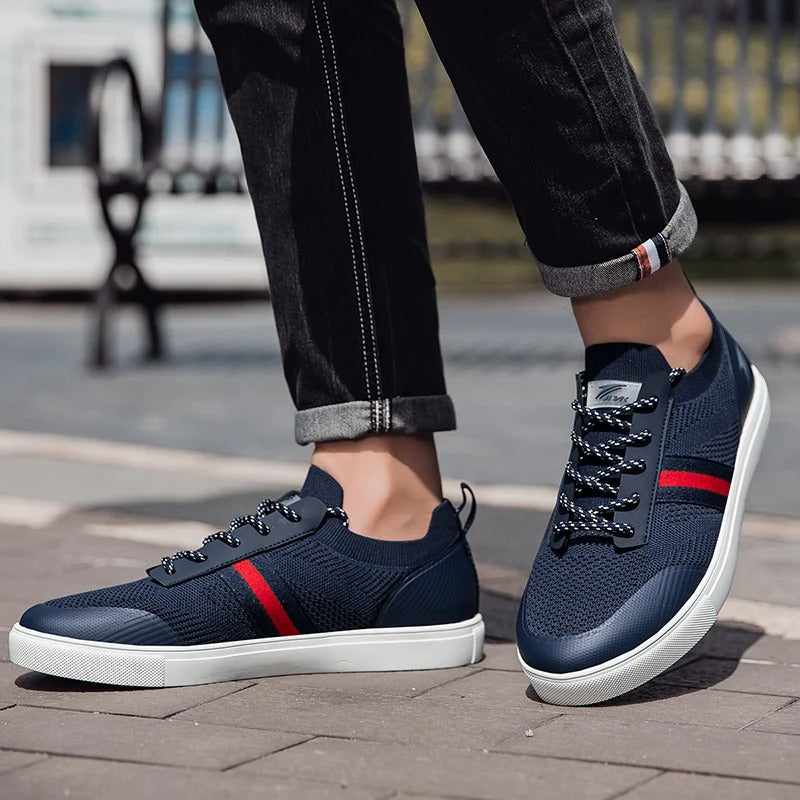 Lightweight Men's Athletic Knit Sneakers with Slip-On Design