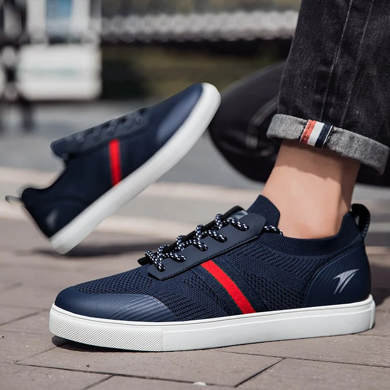 Lightweight Men's Athletic Knit Sneakers with Slip-On Design