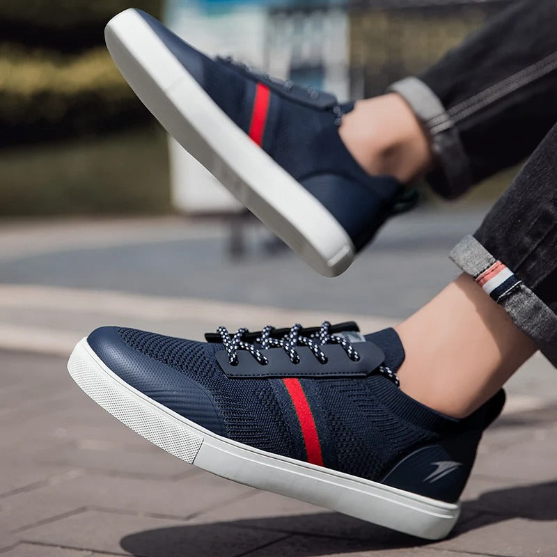Lightweight Men's Athletic Knit Sneakers with Slip-On Design