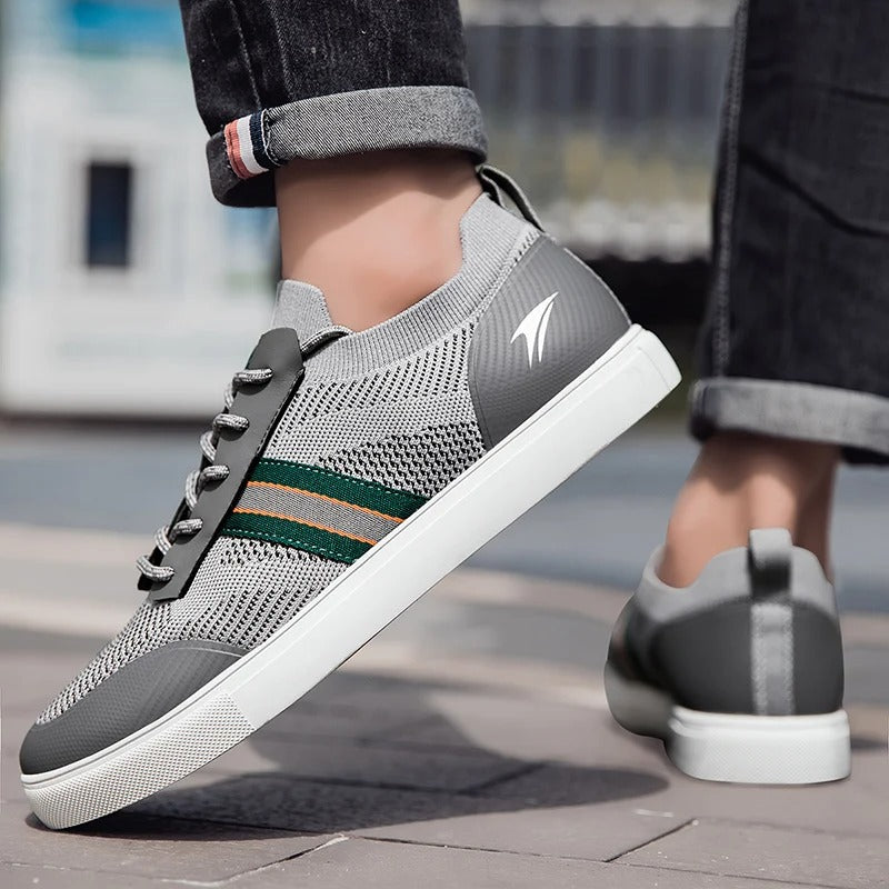 Lightweight Men's Athletic Knit Sneakers with Slip-On Design