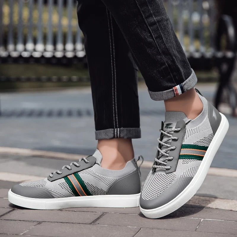 Lightweight Men's Athletic Knit Sneakers with Slip-On Design