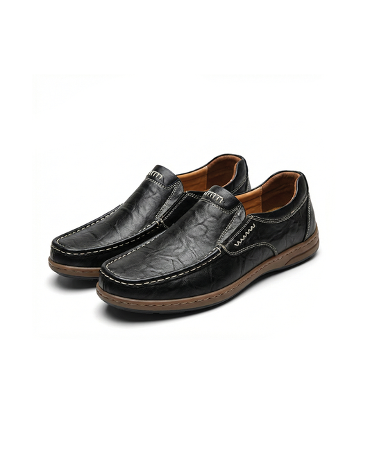 Premium Men's Slip-On Loafers with Contrast Stitching