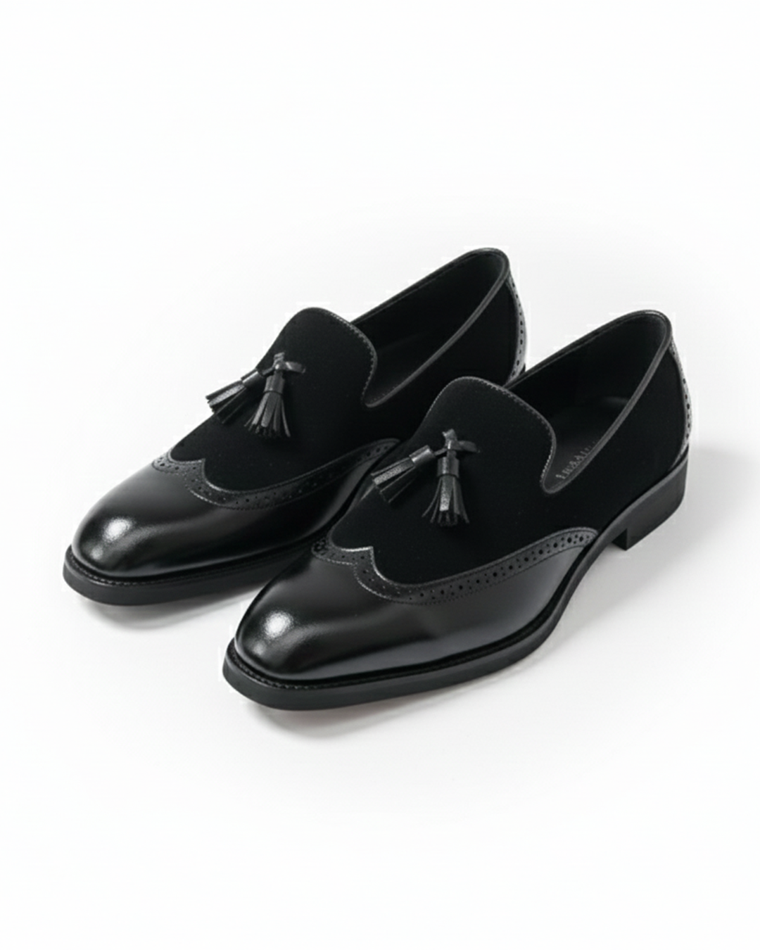 Men's Luxury Tassel Loafers with High-Gloss Finish