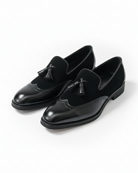 Men's Luxury Tassel Loafers with High-Gloss Finish