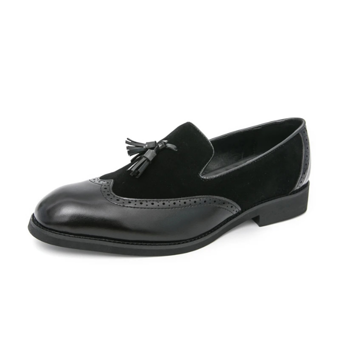 Men's Luxury Tassel Loafers with High-Gloss Finish