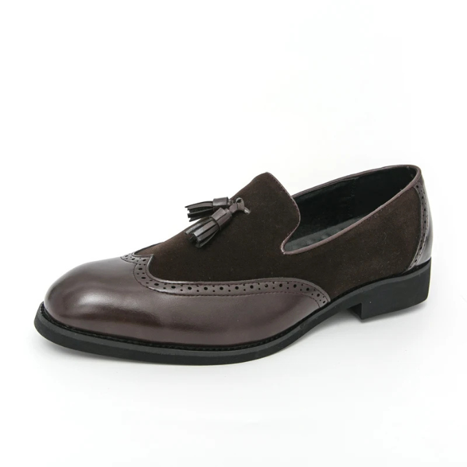 Men's Luxury Tassel Loafers with High-Gloss Finish
