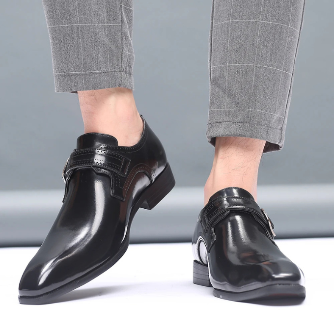 Luxury Burnished Monk Strap Dress Shoes for Men