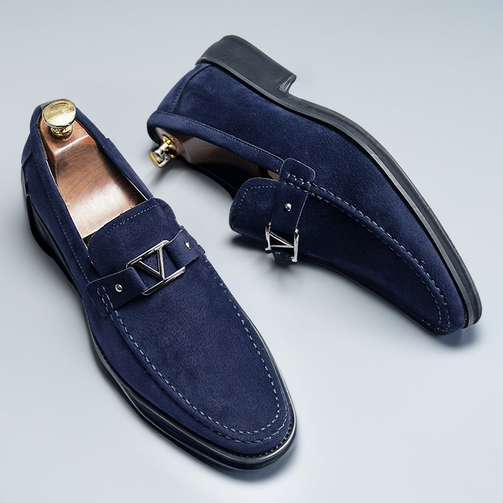 Men's Luxe Slip-On Loafers with Elegant Buckle
