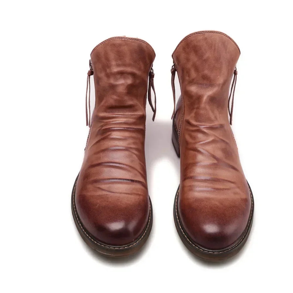 Premium Full-Grain Men's Chelsea Boots with Cushioned Insole