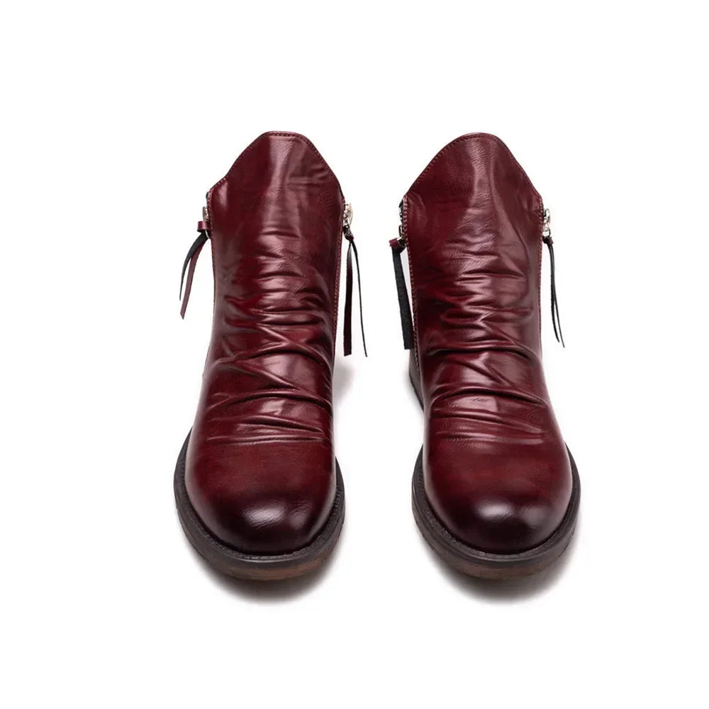Premium Full-Grain Men's Chelsea Boots with Cushioned Insole