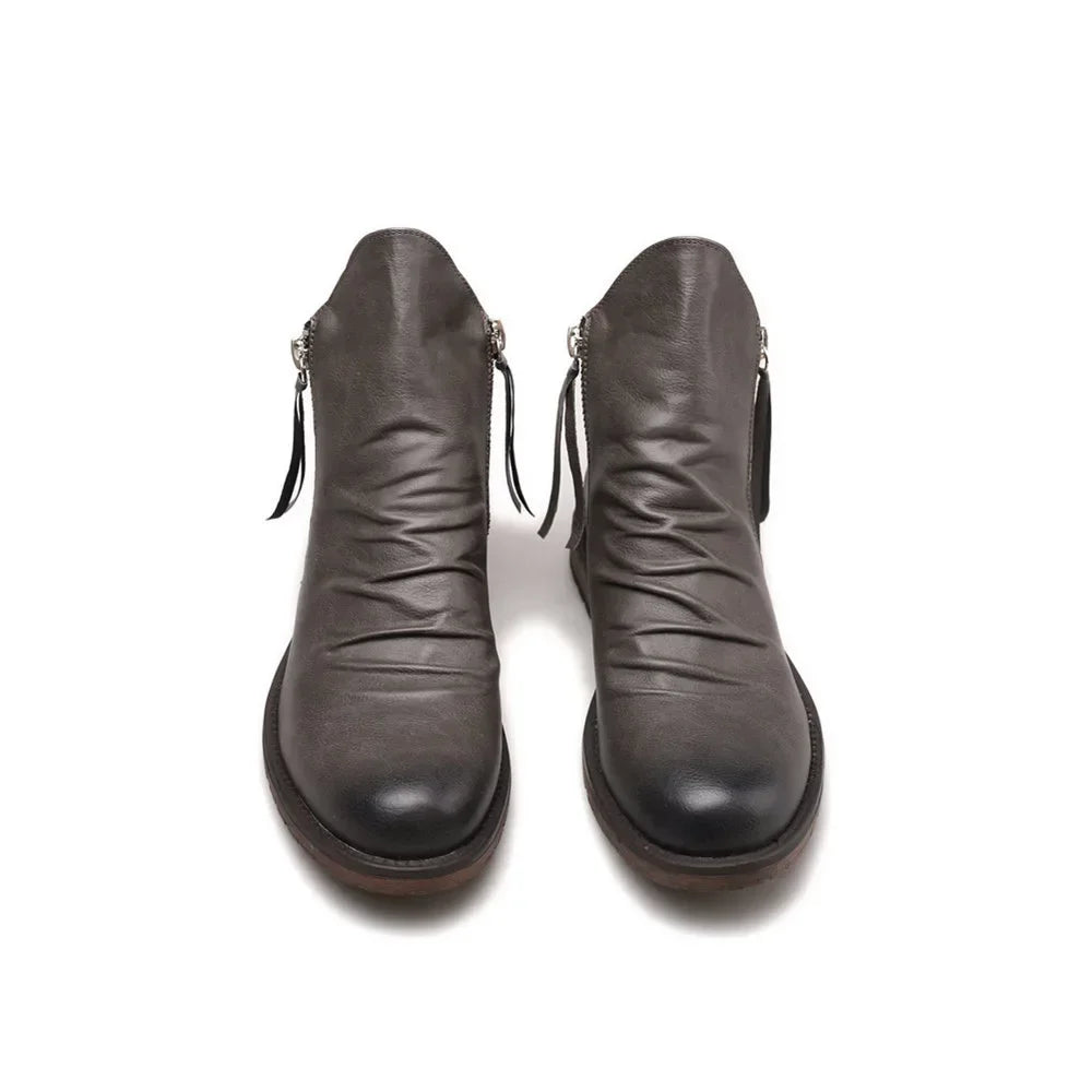 Premium Full-Grain Men's Chelsea Boots with Cushioned Insole
