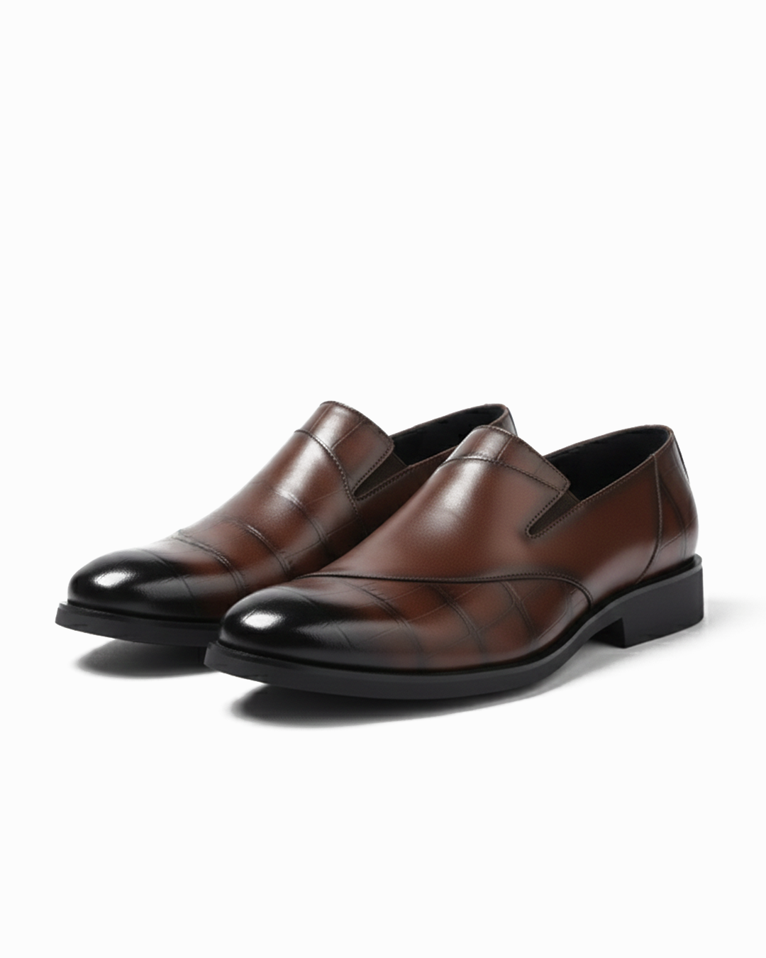 Men's High-Gloss Slip-On Loafers with European Style
