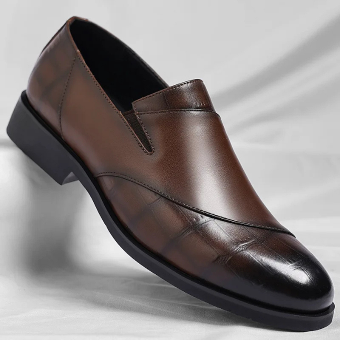 Men's High-Gloss Slip-On Loafers with European Style