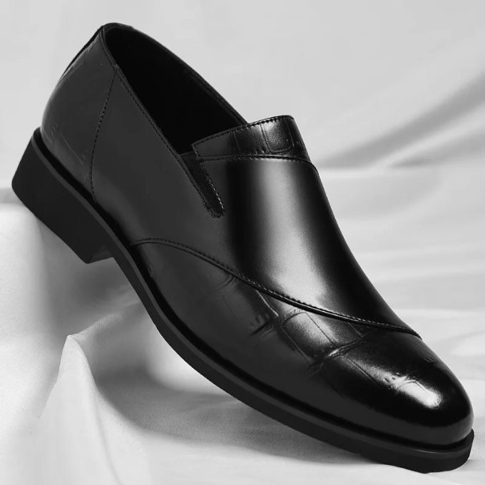 Men's High-Gloss Slip-On Loafers with European Style