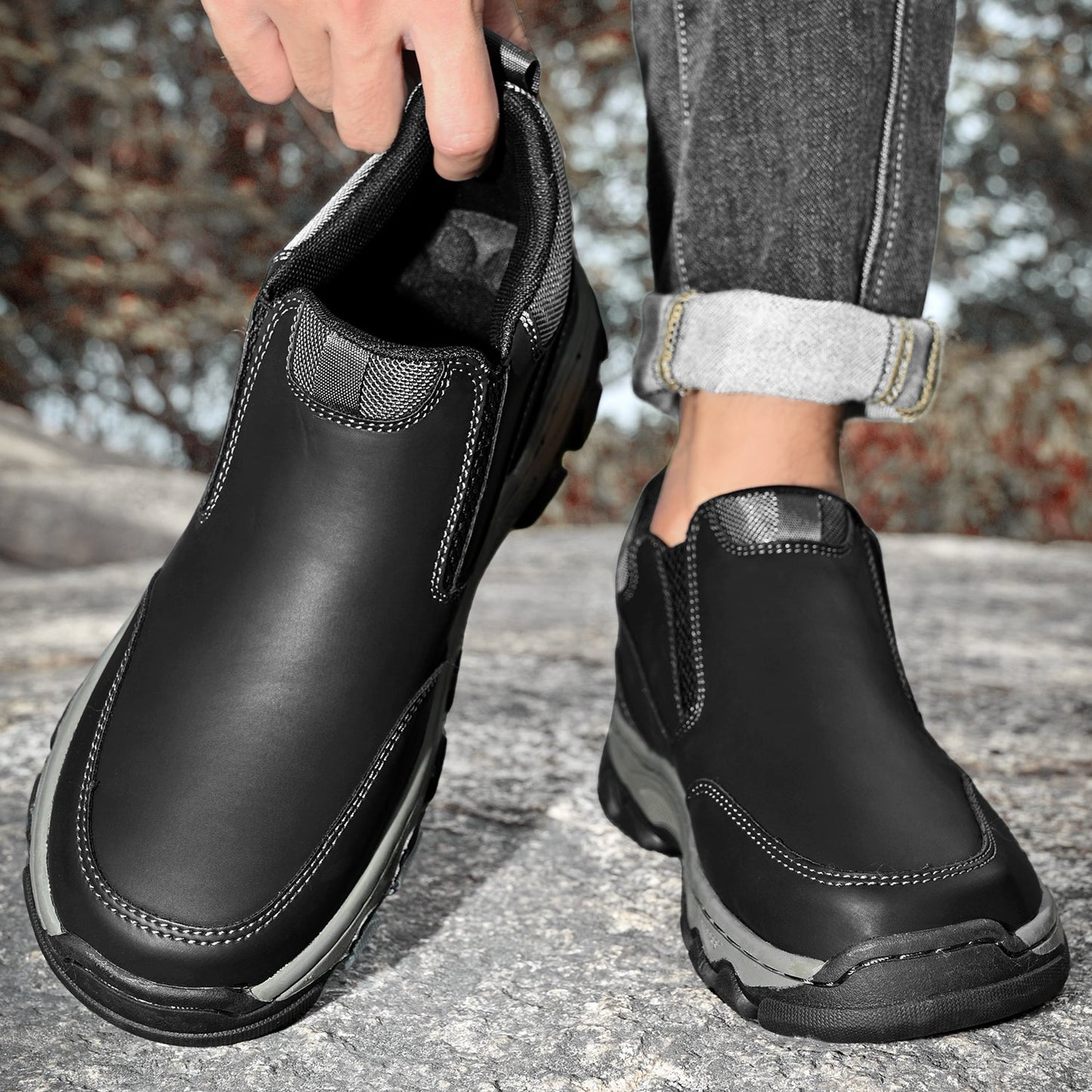Men's Slip-On Orthopedic Casual Boots for Comfort and Support