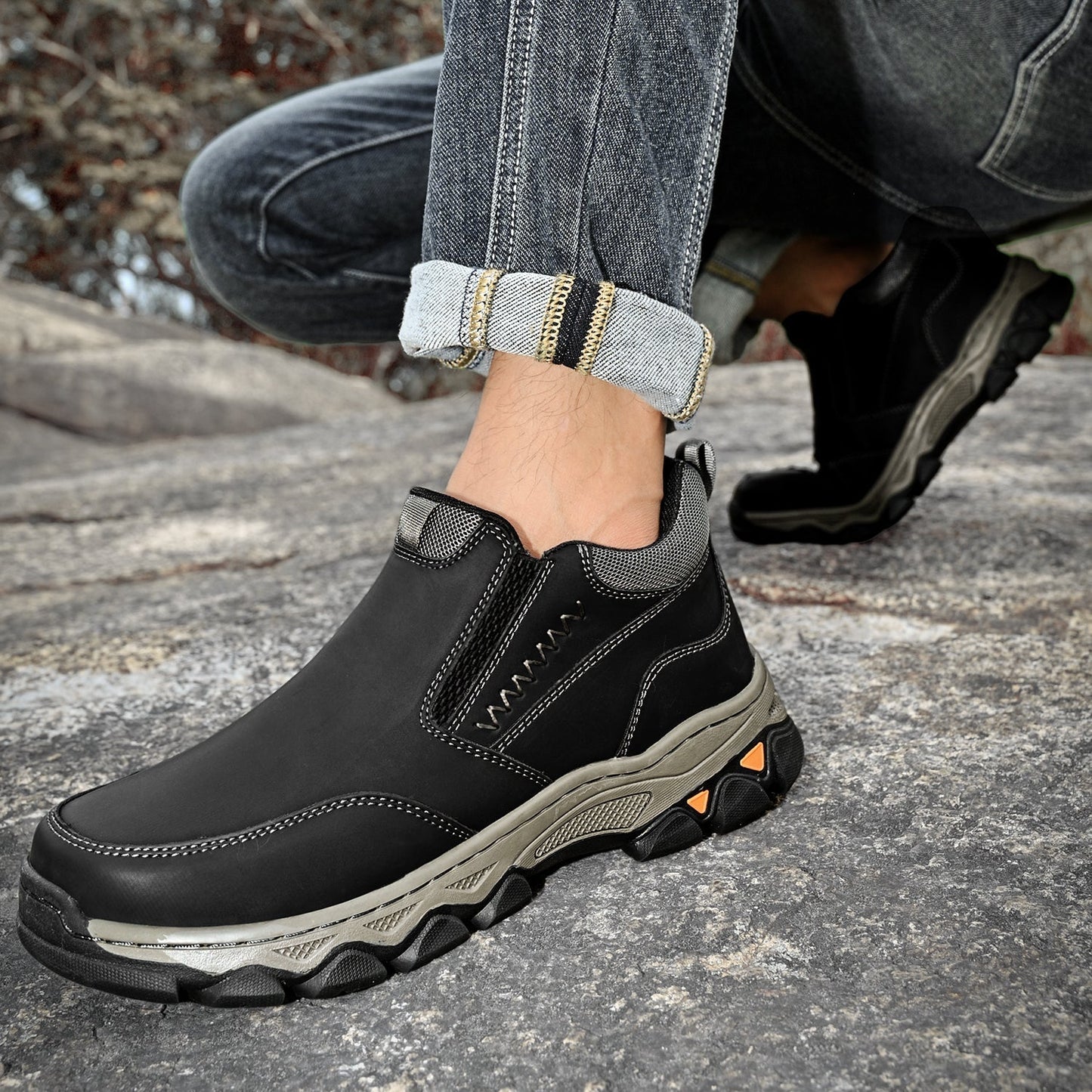 Men's Slip-On Orthopedic Casual Boots for Comfort and Support