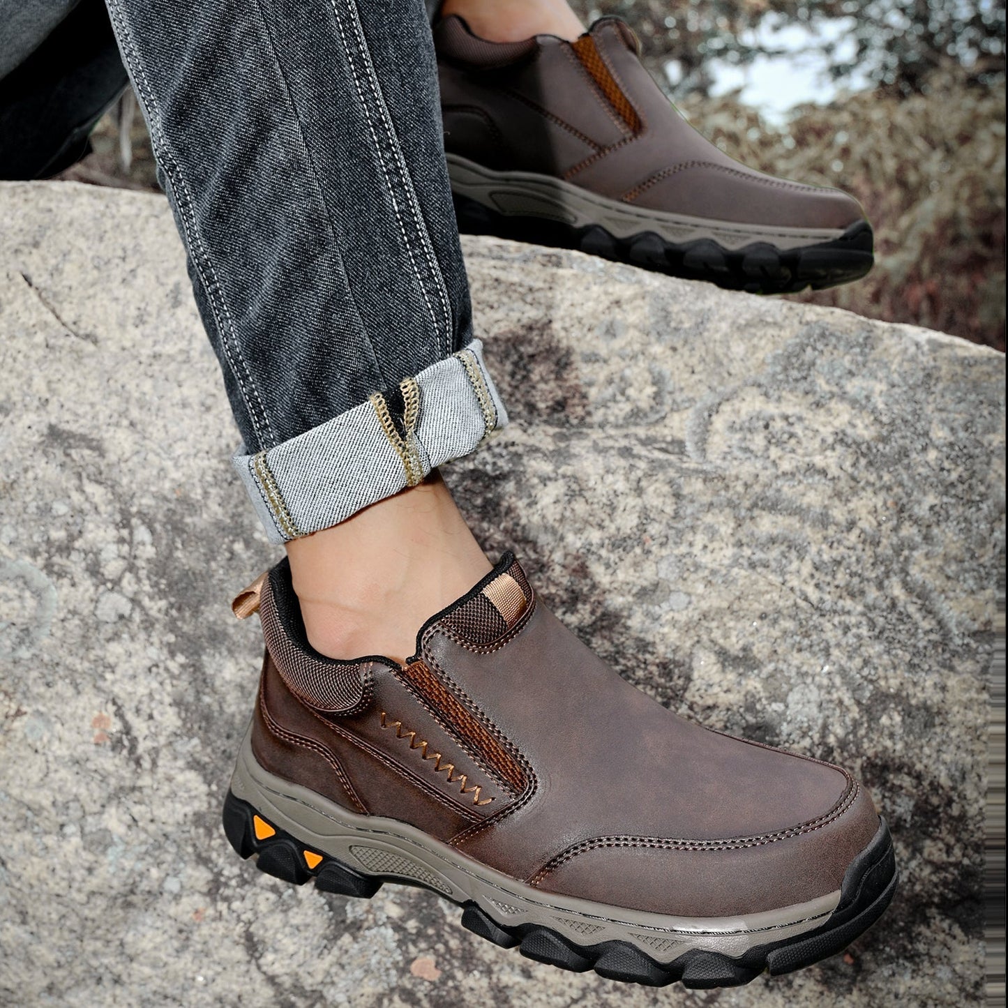 Men's Slip-On Orthopedic Casual Boots for Comfort and Support