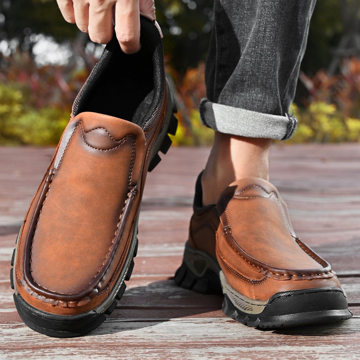 Men's Orthopedic Slip-On Walking Shoes for Comfort and Stability