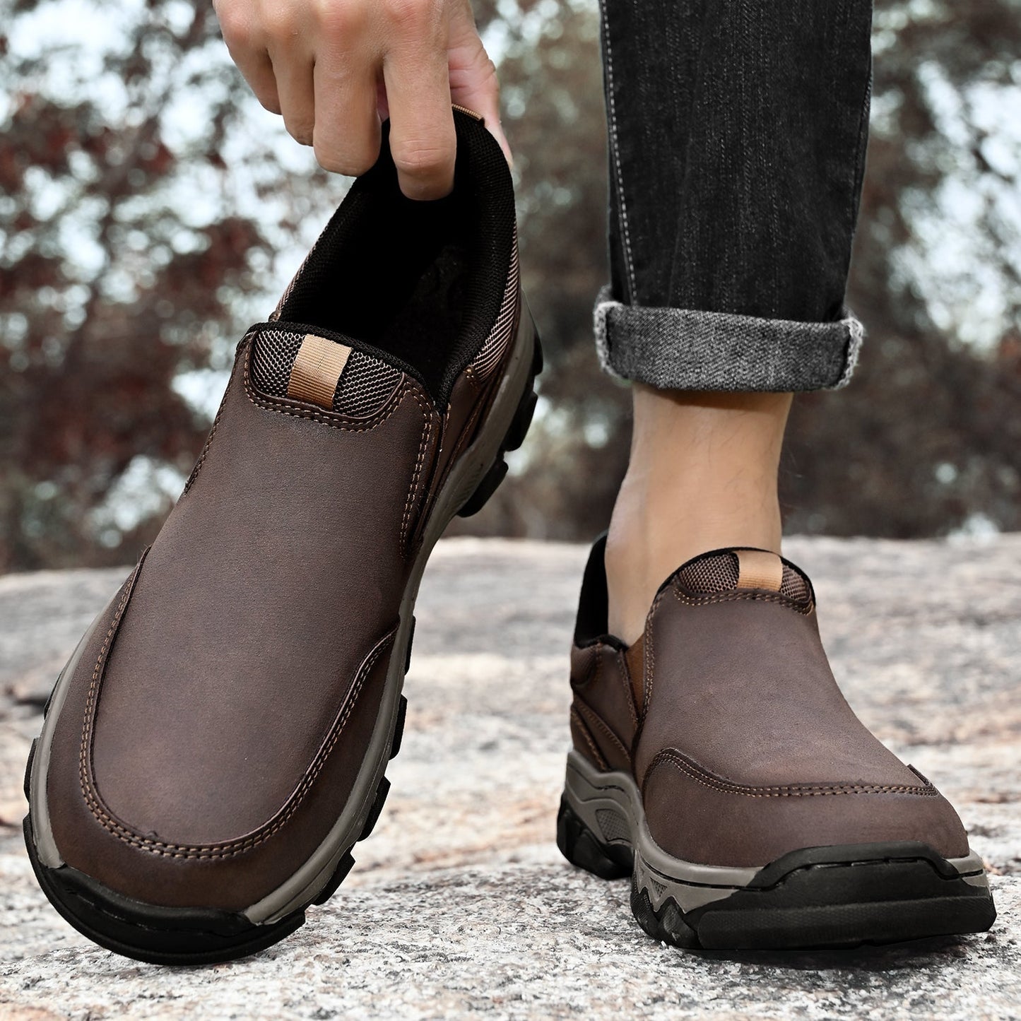 Men's Orthopedic Slip-On Walking Shoes for Comfort and Posture Correction