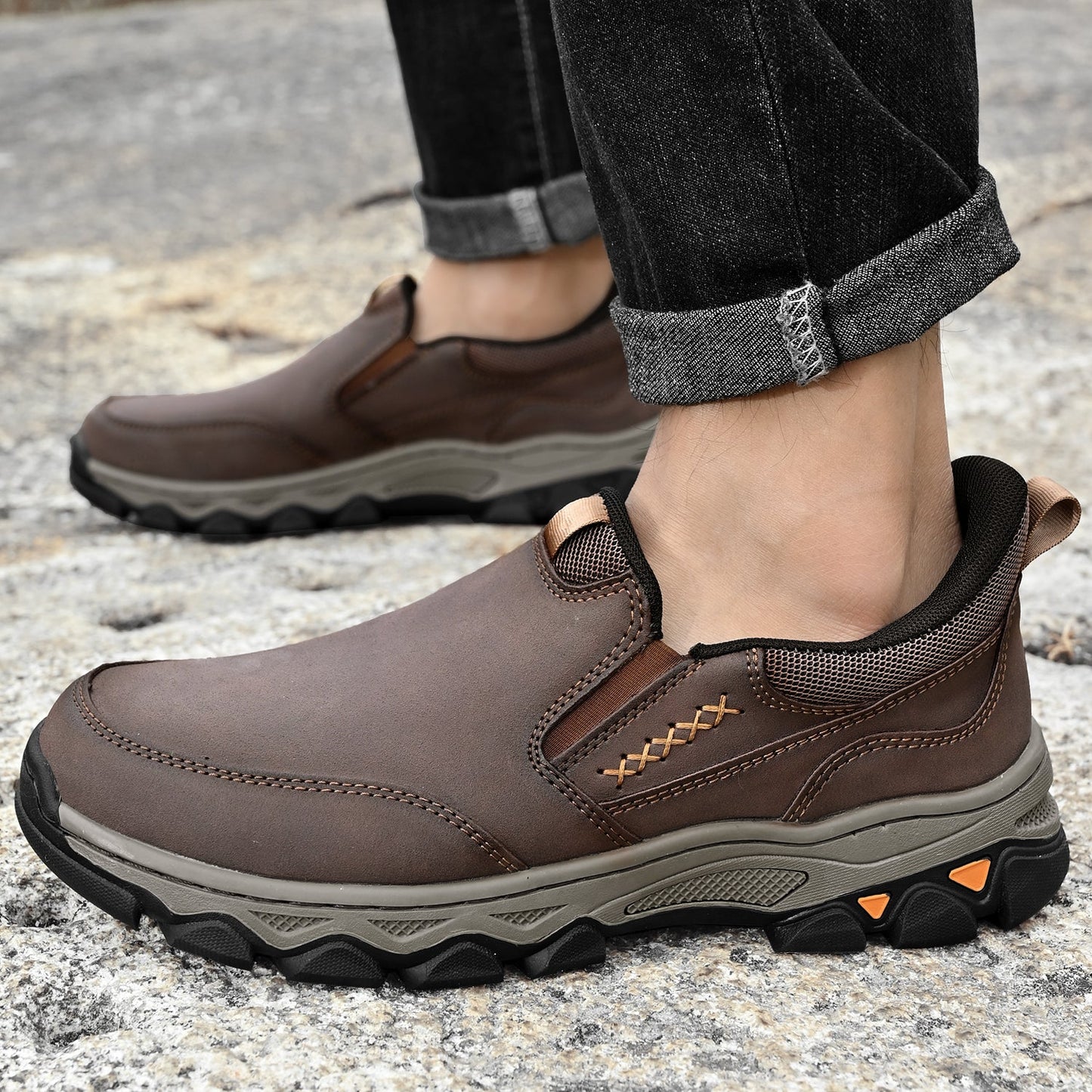 Men's Orthopedic Slip-On Walking Shoes for Comfort and Posture Correction