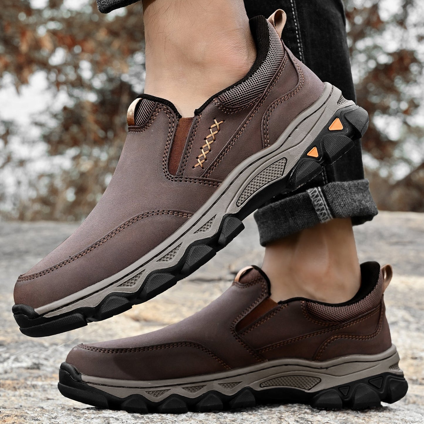 Men's Orthopedic Slip-On Walking Shoes for Comfort and Posture Correction