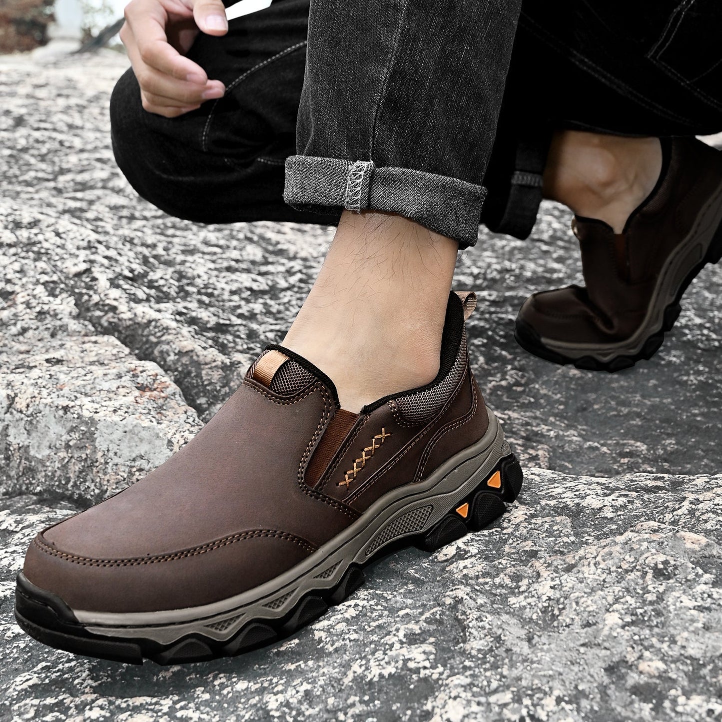 Men's Orthopedic Slip-On Walking Shoes for Comfort and Posture Correction