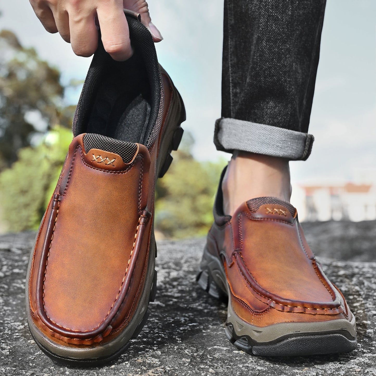 Men's Orthopedic Slip-On Walking Shoes for Comfort and Stability