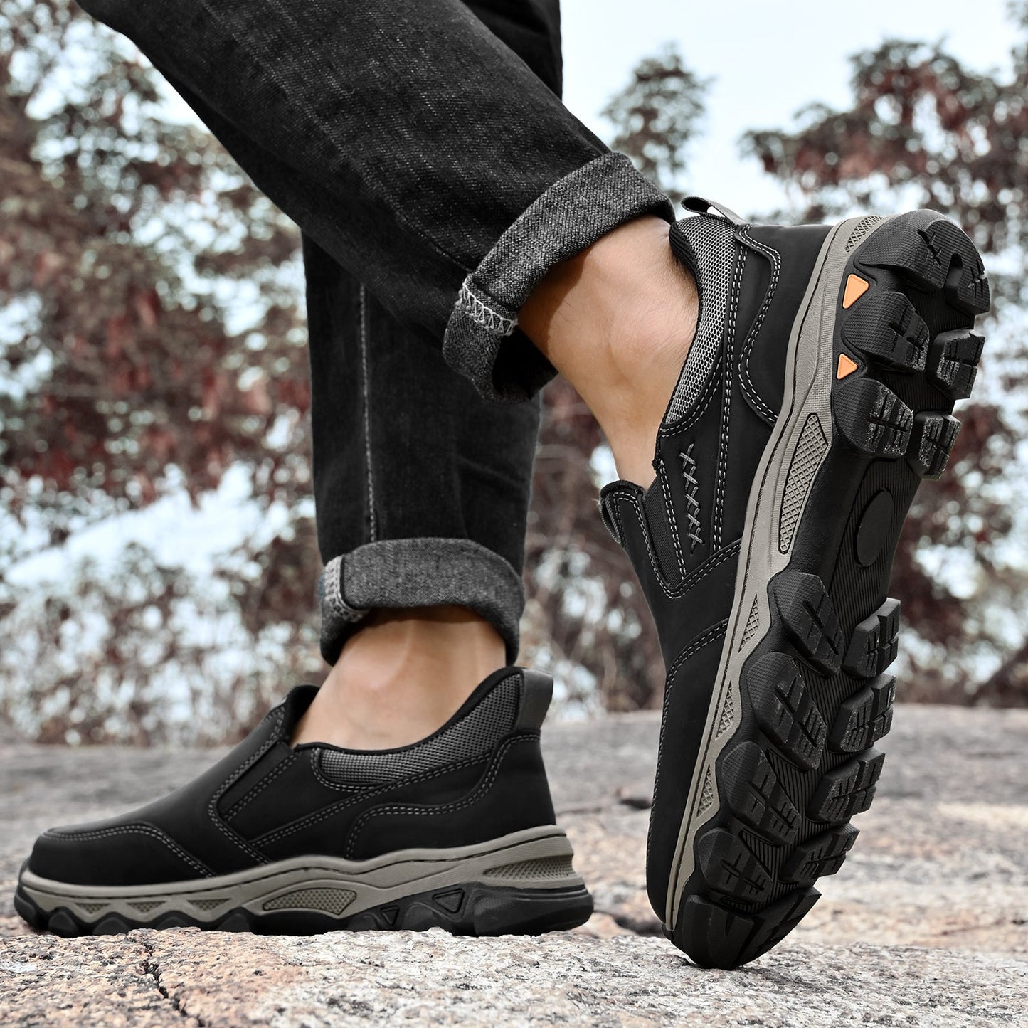 Men's Orthopedic Slip-On Walking Shoes for Comfort and Posture Correction