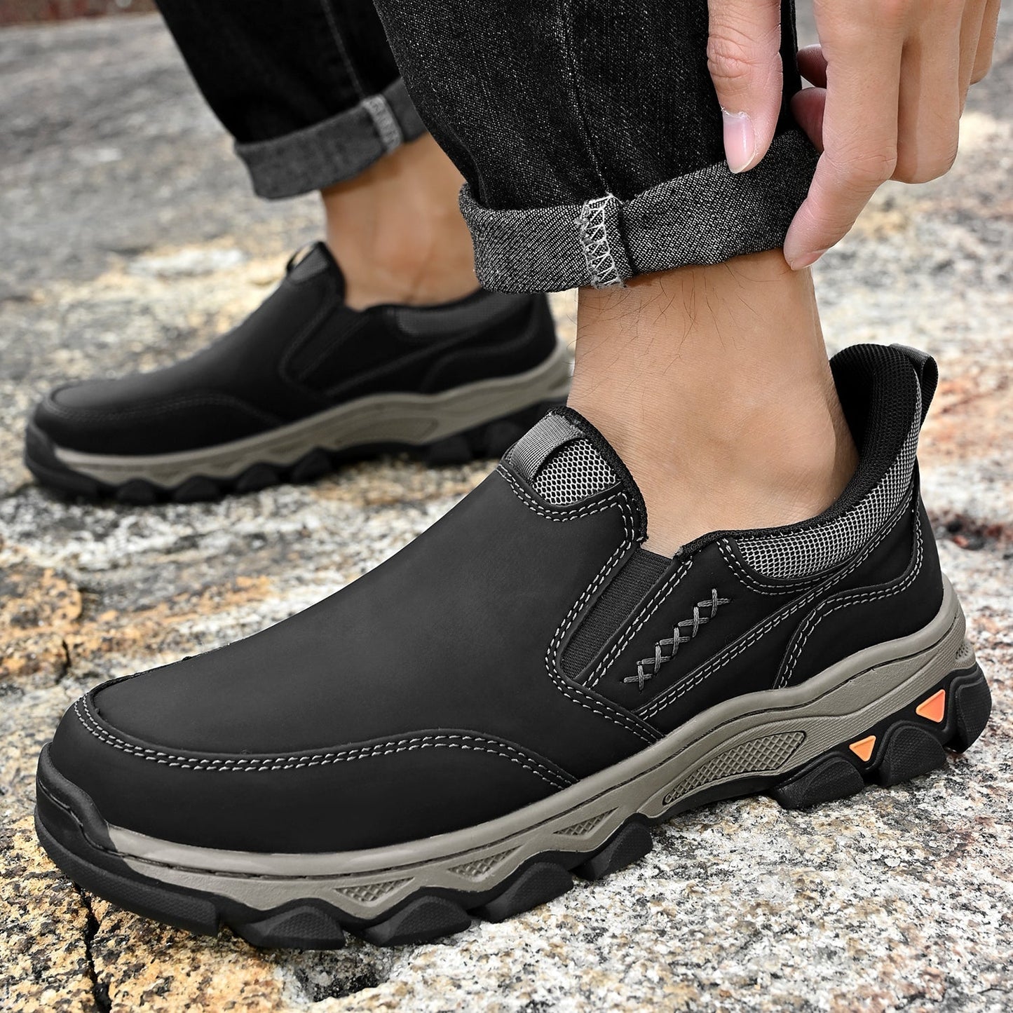Men's Orthopedic Slip-On Walking Shoes for Comfort and Posture Correction