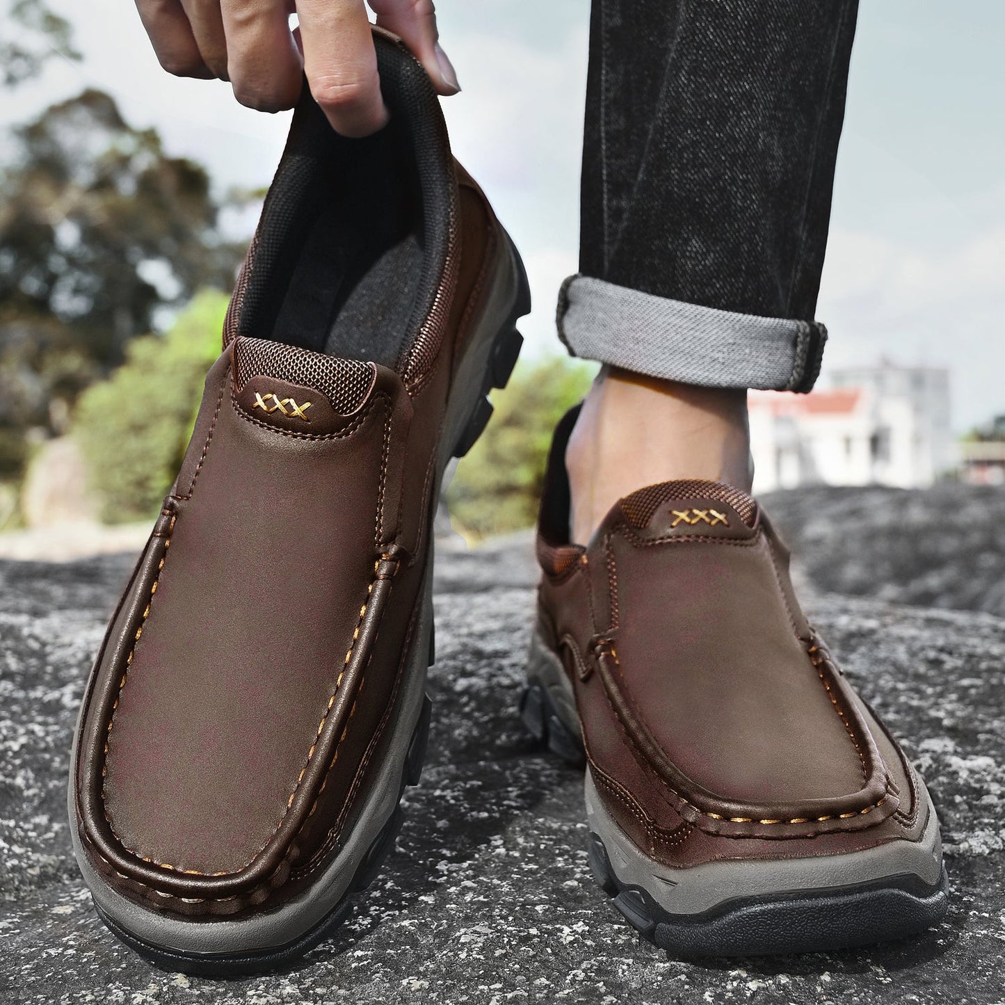 Men's Orthopedic Slip-On Walking Shoes for Comfort and Stability
