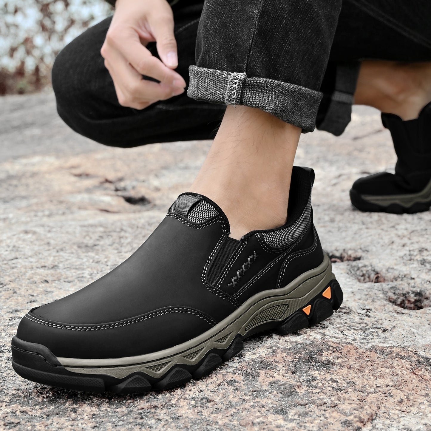 Men's Orthopedic Slip-On Walking Shoes for Comfort and Posture Correction