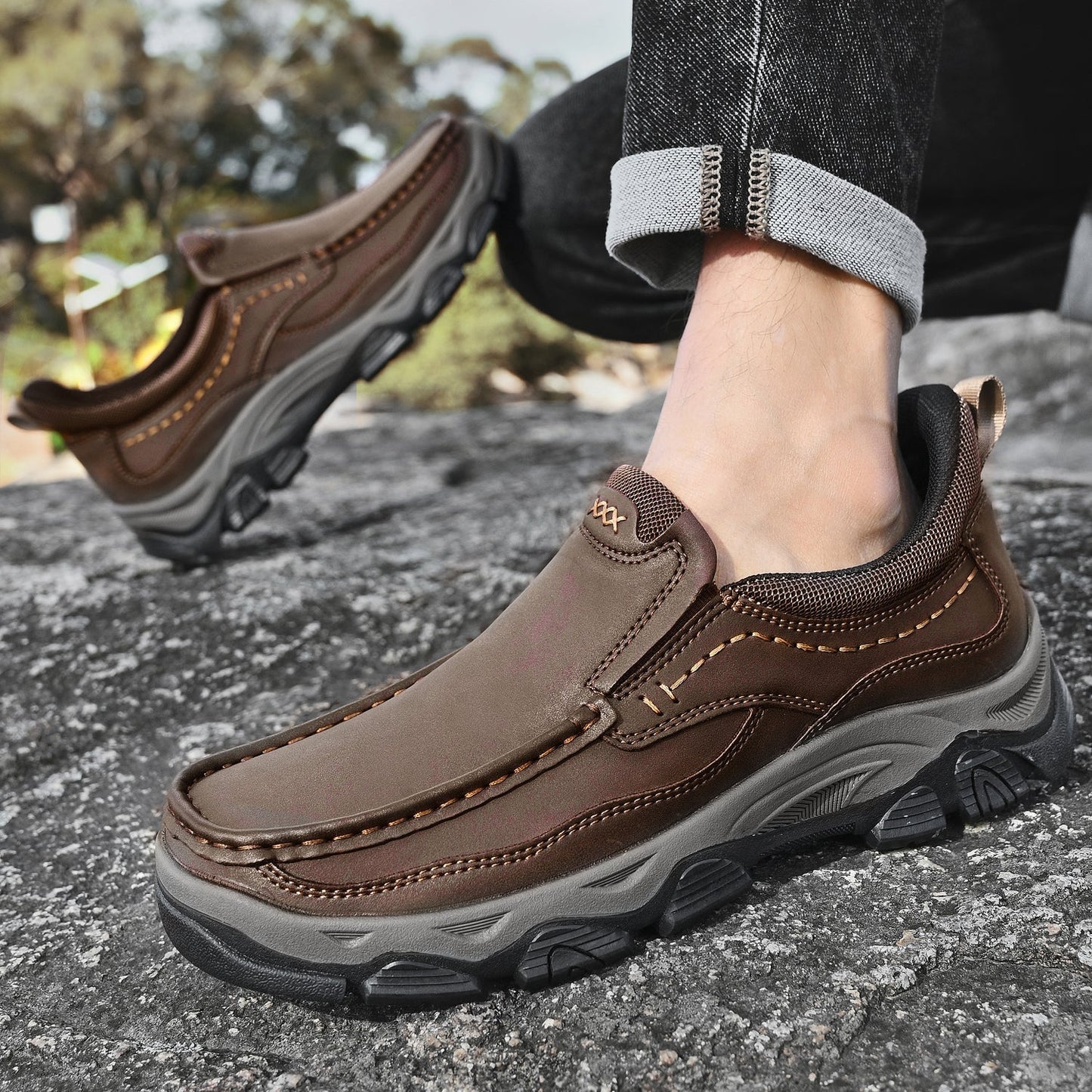 Men's Orthopedic Slip-On Walking Shoes for Comfort and Stability