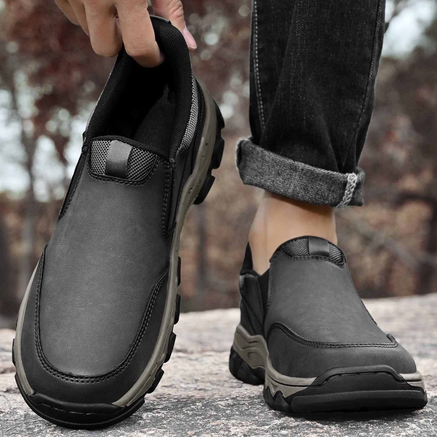Men's Orthopedic Slip-On Walking Shoes for Comfort and Posture Correction
