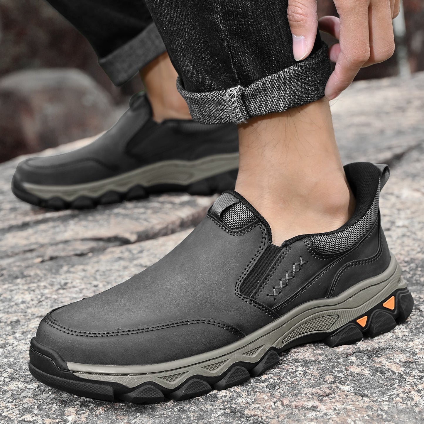 Men's Orthopedic Slip-On Walking Shoes for Comfort and Posture Correction