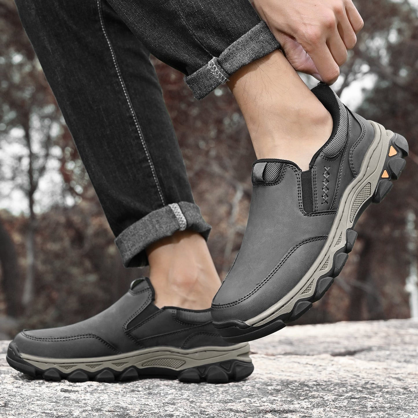 Men's Orthopedic Slip-On Walking Shoes for Comfort and Posture Correction
