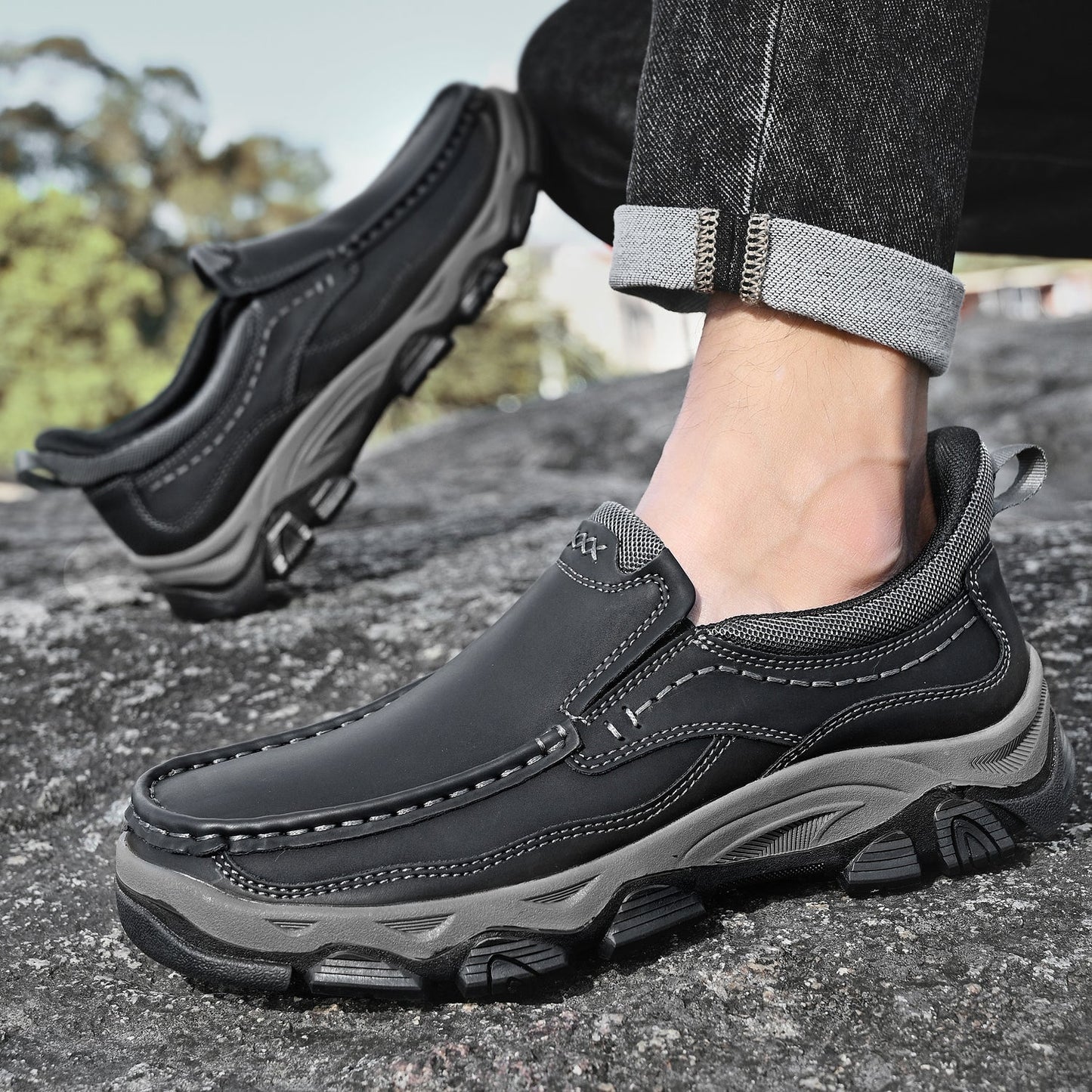 Men's Orthopedic Slip-On Walking Shoes for Comfort and Stability