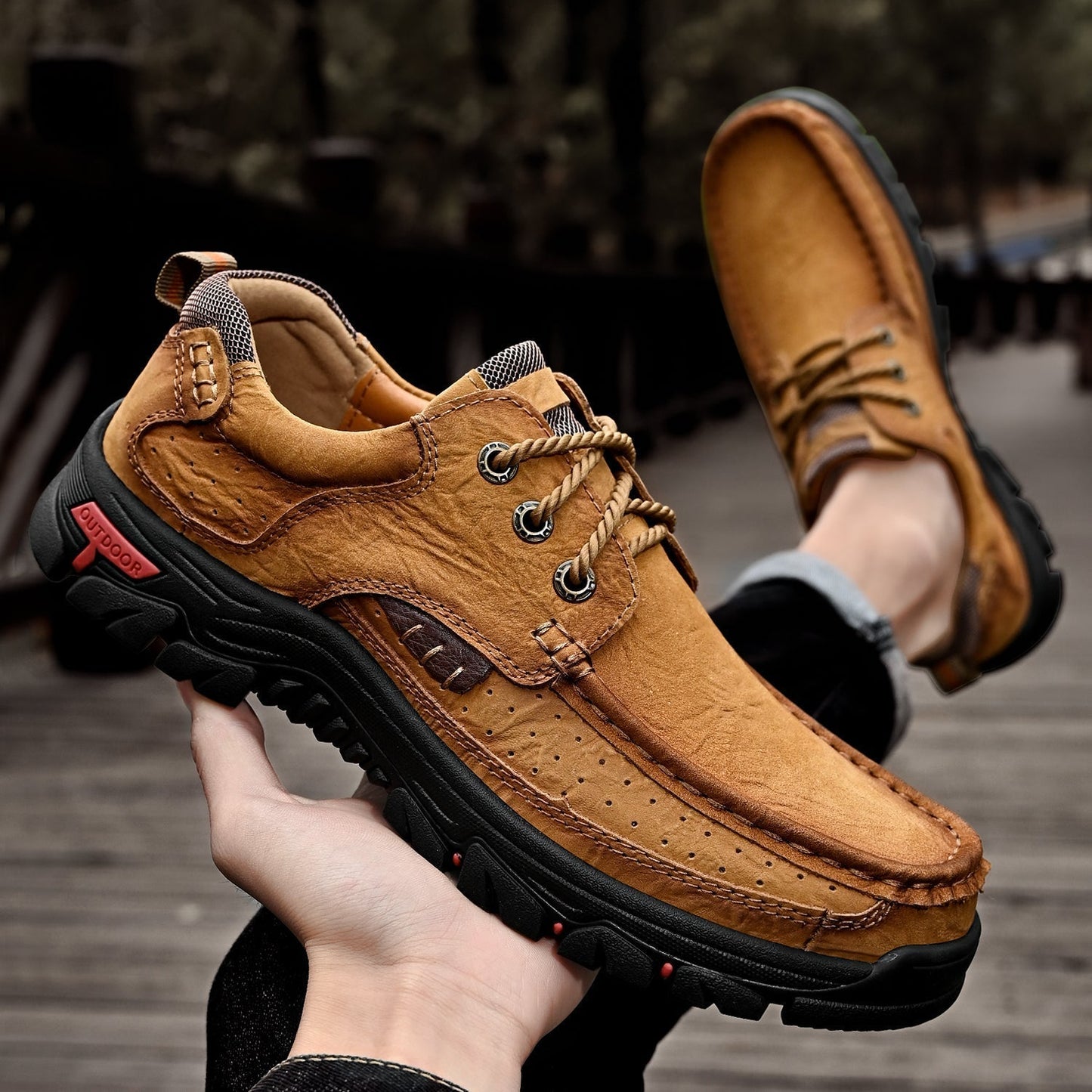 Men's Orthopedic Comfort Lace-Up Boots with Enhanced Traction and Pain Relief