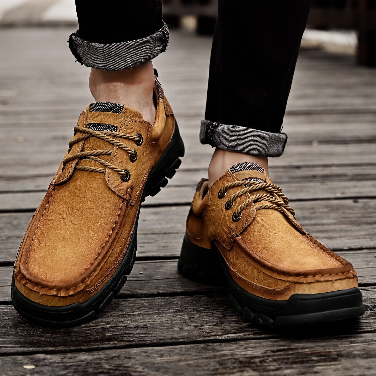 Men's Orthopedic Comfort Lace-Up Boots with Enhanced Traction and Pain Relief