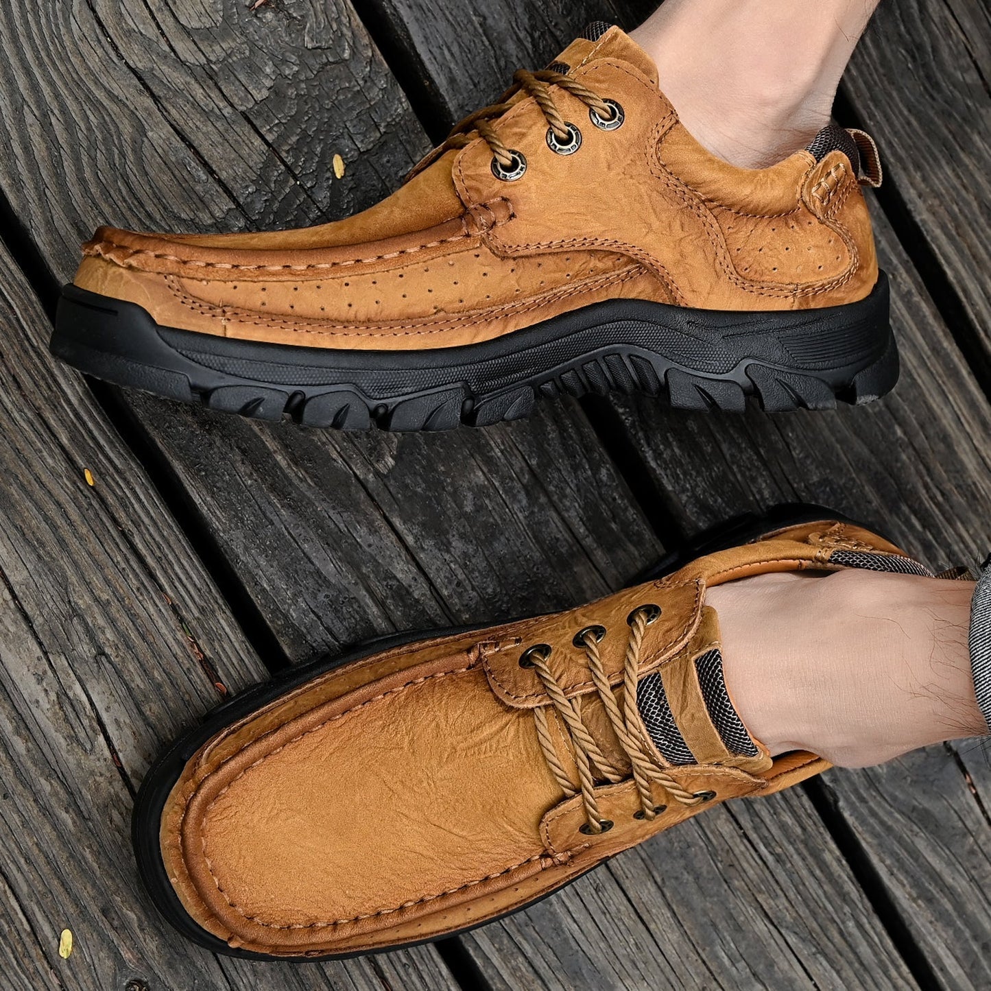 Men's Orthopedic Comfort Lace-Up Boots with Enhanced Traction and Pain Relief