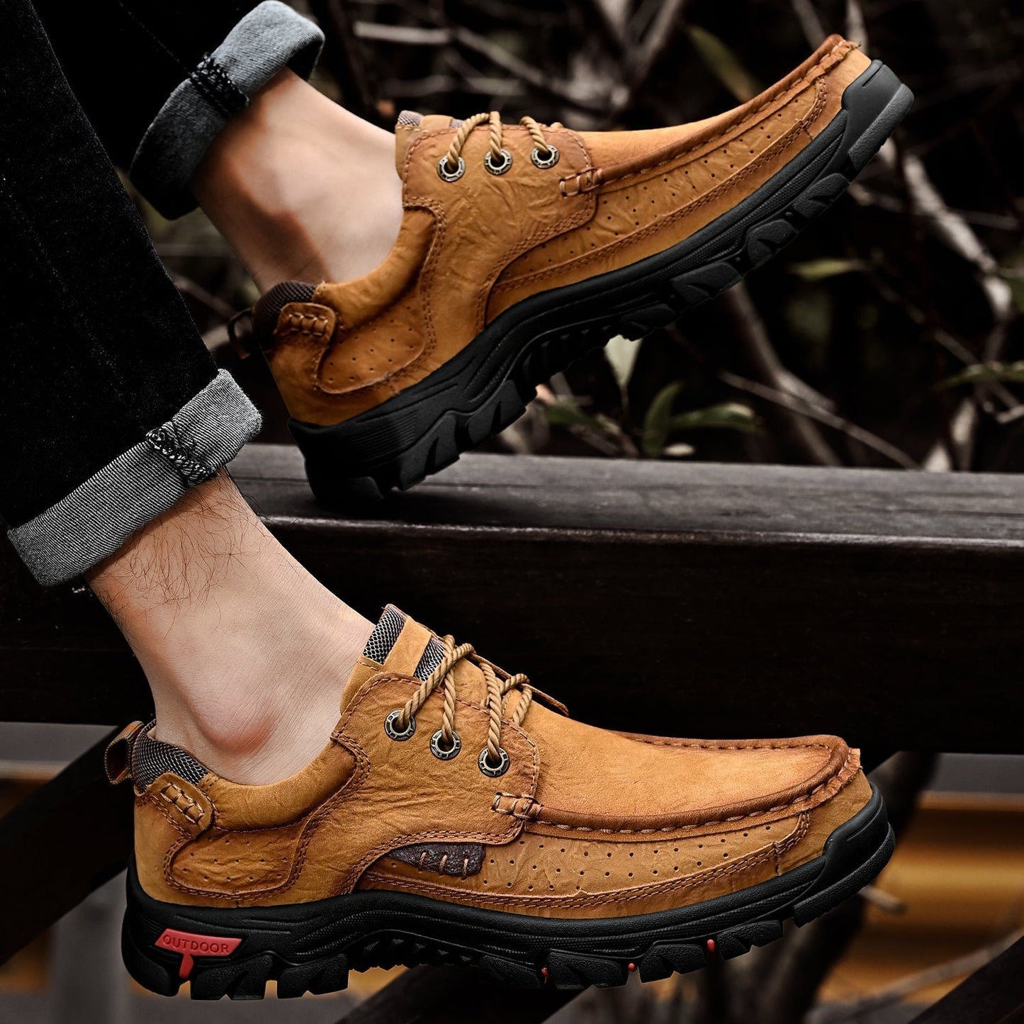 Men's Orthopedic Comfort Lace-Up Boots with Enhanced Traction and Pain Relief