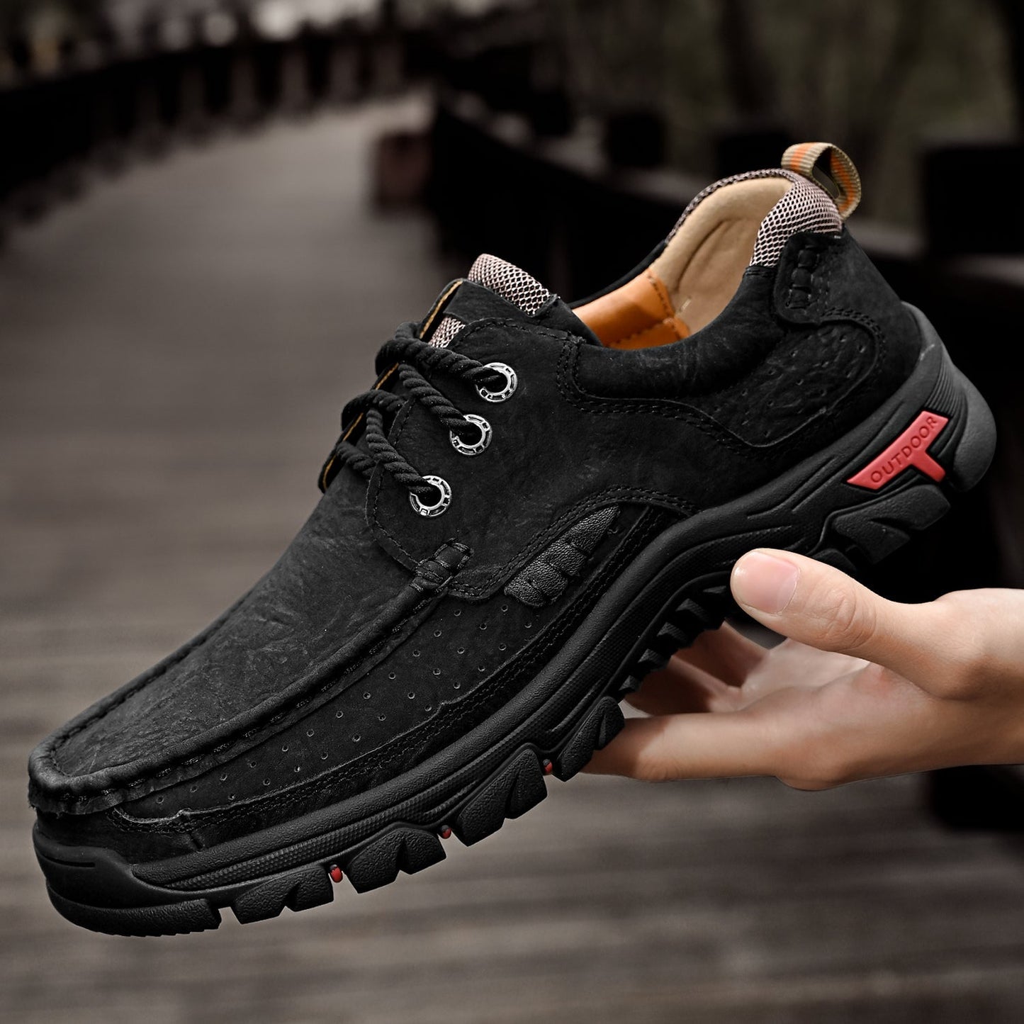 Men's Orthopedic Comfort Lace-Up Boots with Enhanced Traction and Pain Relief