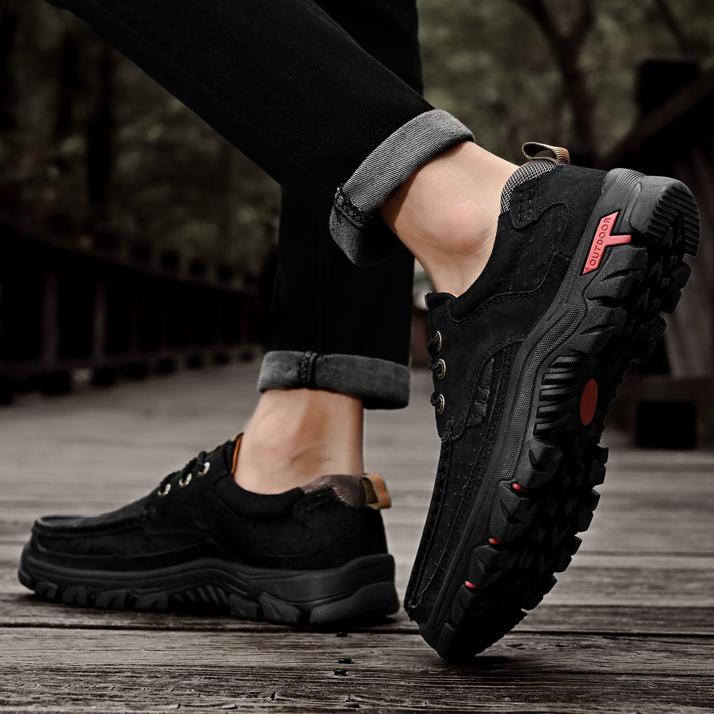 Men's Orthopedic Comfort Lace-Up Boots with Enhanced Traction and Pain Relief