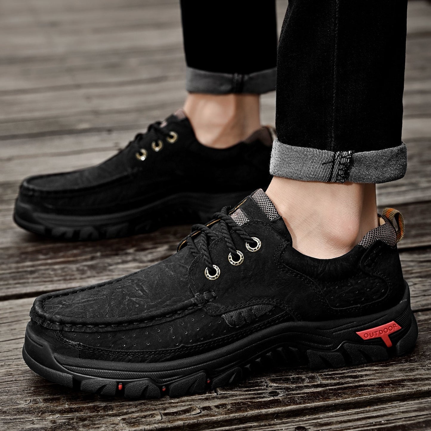 Men's Orthopedic Comfort Lace-Up Boots with Enhanced Traction and Pain Relief