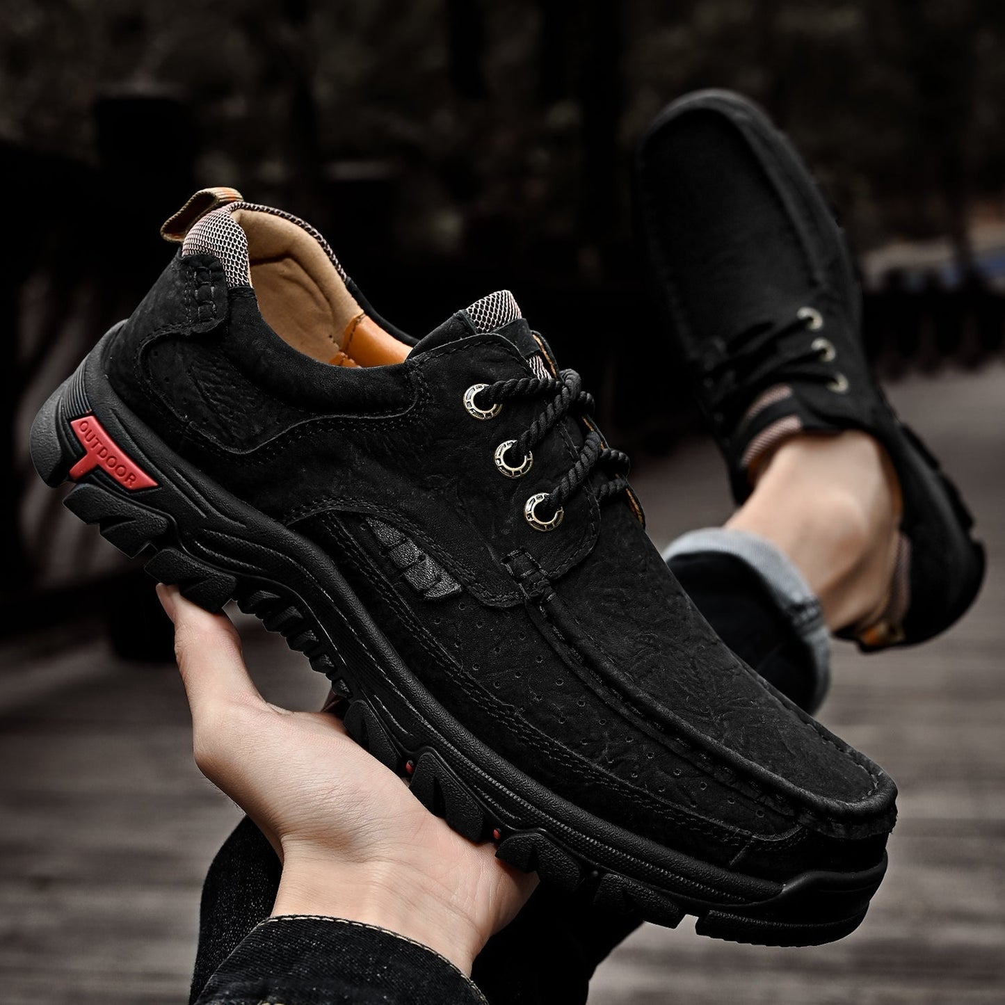 Men's Orthopedic Comfort Lace-Up Boots with Enhanced Traction and Pain Relief