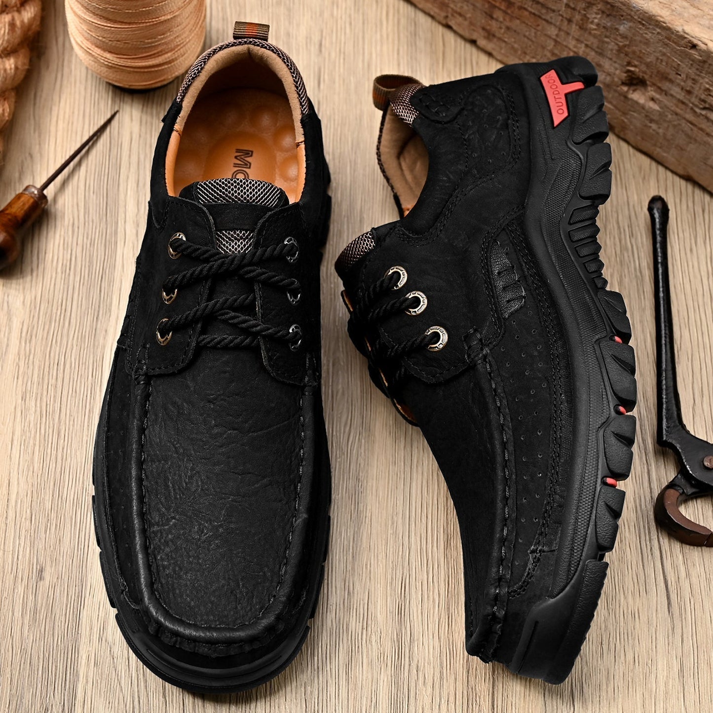 Men's Orthopedic Comfort Lace-Up Boots with Enhanced Traction and Pain Relief