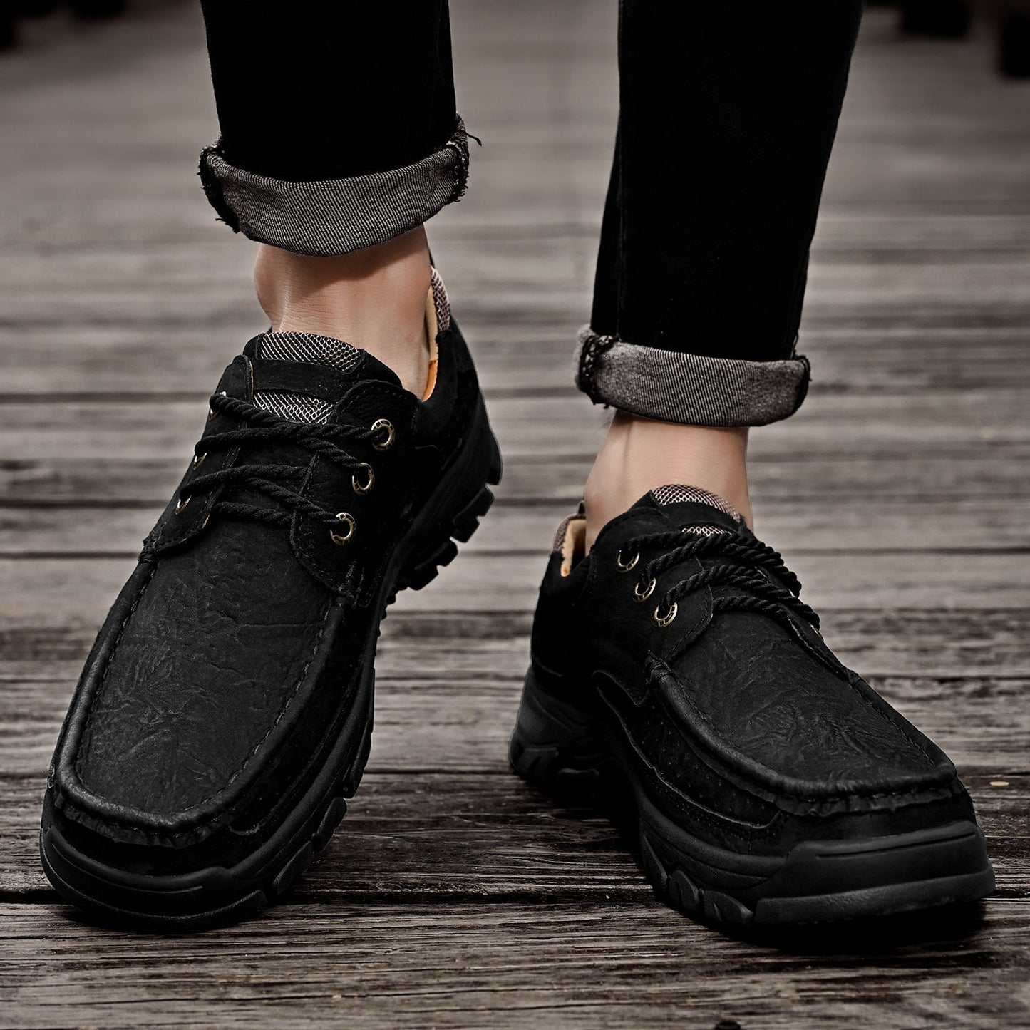 Men's Orthopedic Comfort Lace-Up Boots with Enhanced Traction and Pain Relief
